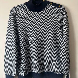 Navy and White Chevron J.Crew Sweater